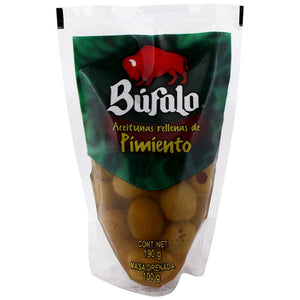 ACEITUNA BUFALO 190 GR (B) DOY PACK PIMIENTO