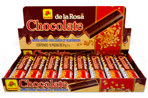 CHOCOLATE DE LA ROSA 16 PZ (C) SUIZO CACAHUATE