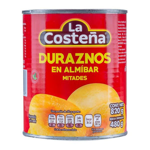 DURAZNOS EN ALMIBAR COSTEÑA 820 GR (B) N-07 MITADES