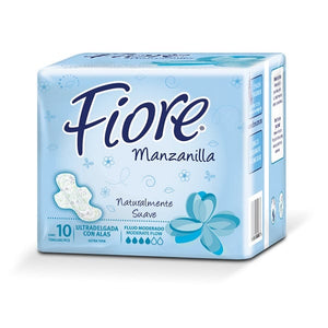 FIORE MANZANILLA ULTRA DELGADA 10 PZ (B) G-18 CON ALAS FLUJO MODERADO