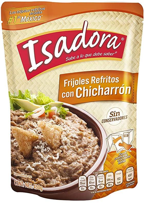 FRIJOL ISADORA 430 GR (B) REFRITOS CON CHICHARRON