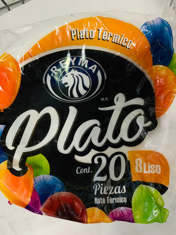 PLATO TERMICO REYMA NO. 8 20 PZ (A) LISO