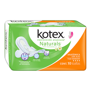 KOTEX ANATOMICA MANZANILLA 10 PZ (B) CON ALAS G-17