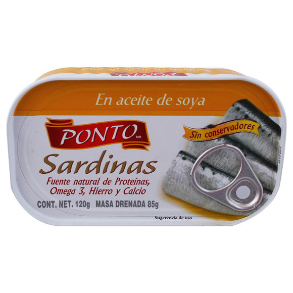 SARDINAS PONTO 120 GR (B) ACEITE DE SOYA D-5