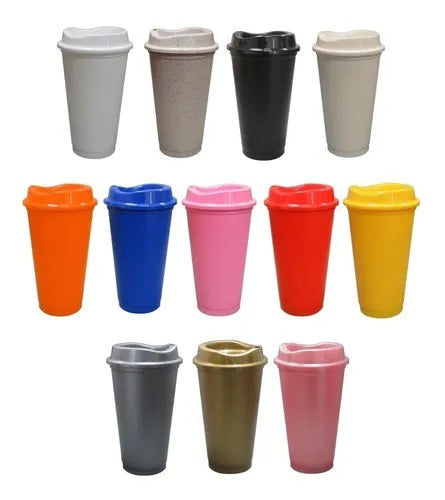 VASO CAFETERO VARIOS COLORES 500 ML (E)